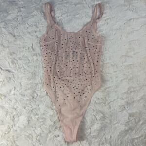 Victoria’s Secret Sugar Coated Crystal Corset Teddy Bodysuit Dreamy Pink S. XS
